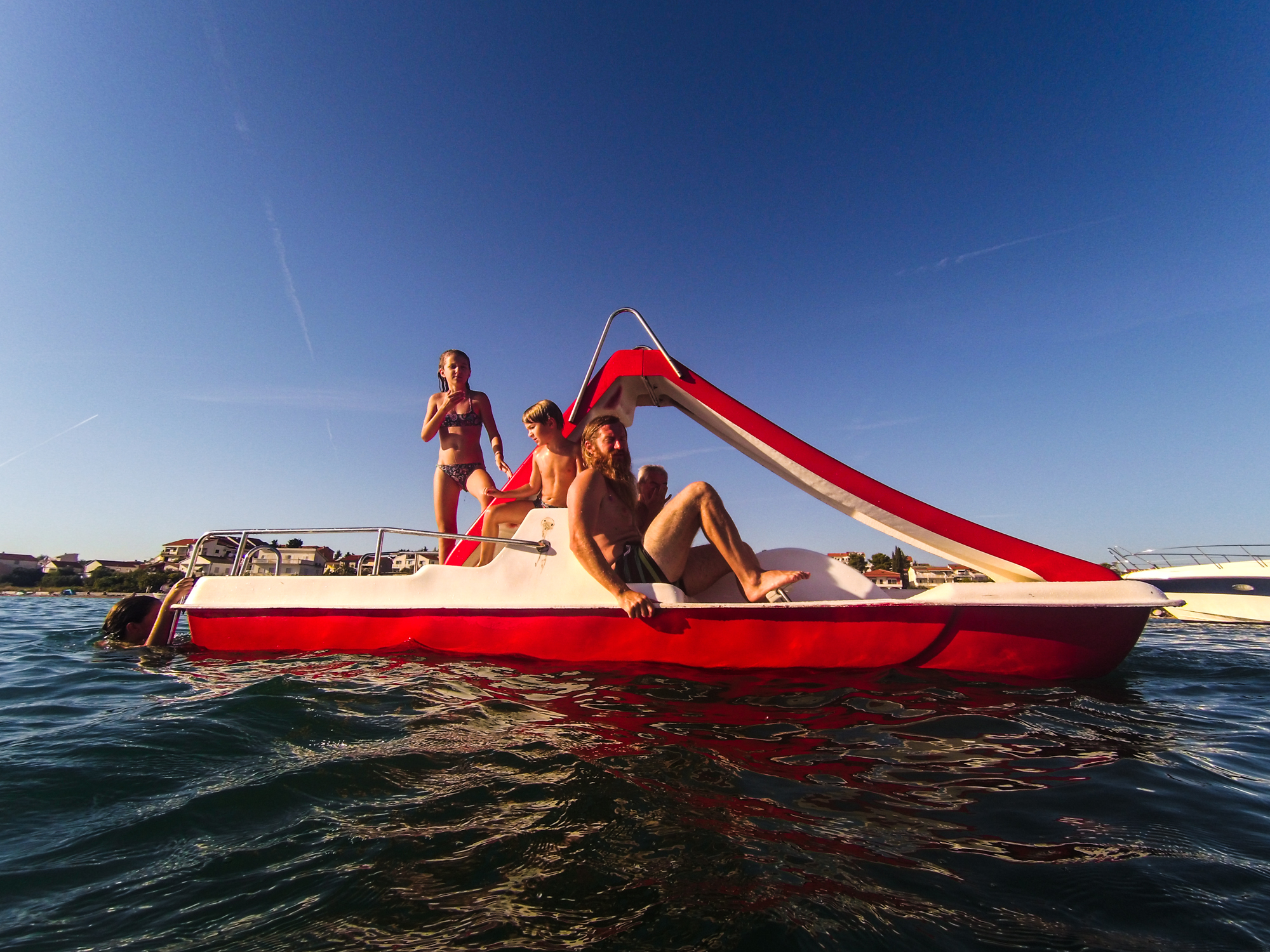 complex composition on the paddle boat Croatia