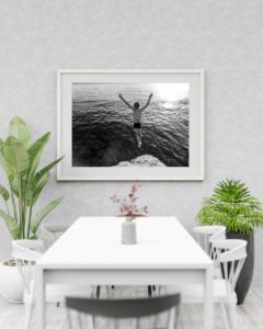 Poster Frame in living room Psd Mockup