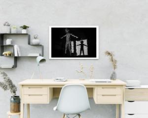 Poster Frame in living room Psd Mockup