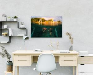 Poster Frame in living room Psd Mockup